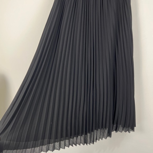 QUINCE Black Chiffon Pleated Midi Skirt Size XS - Picture 8 of 12